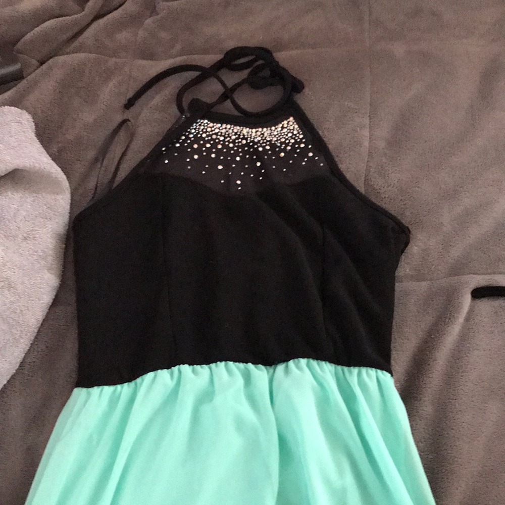 Blue and black long dress